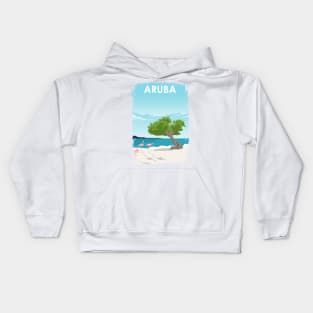 Aruba Travel Poster Kids Hoodie